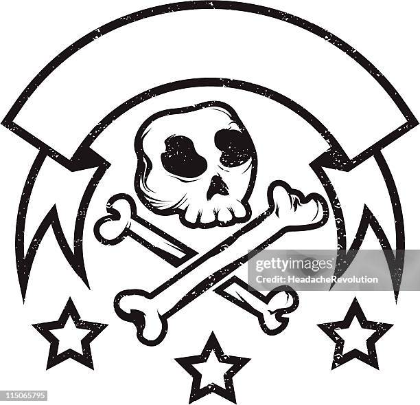 grunge-totenkopf - skull tattoos stock-grafiken, -clipart, -cartoons und -symbole