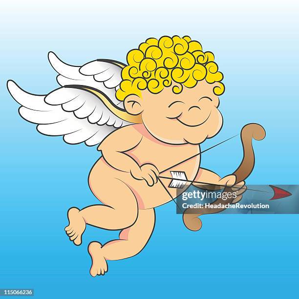 cupid cartoon - squinting stock illustrations