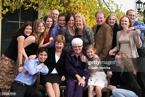 extended family group fun - large family bildbanksfoton och bilder