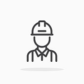 Engineer icon in line style.