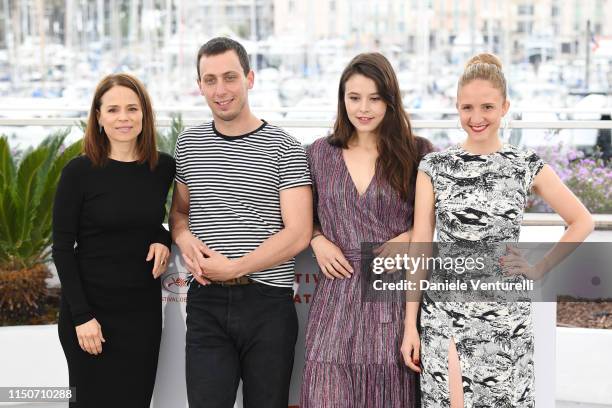 Suzanne Clement, Martin Karmann, Marilou Aussilloux and Leslie Lipkins attend the photocall for "Talents Adami" during the 72nd annual Cannes Film...