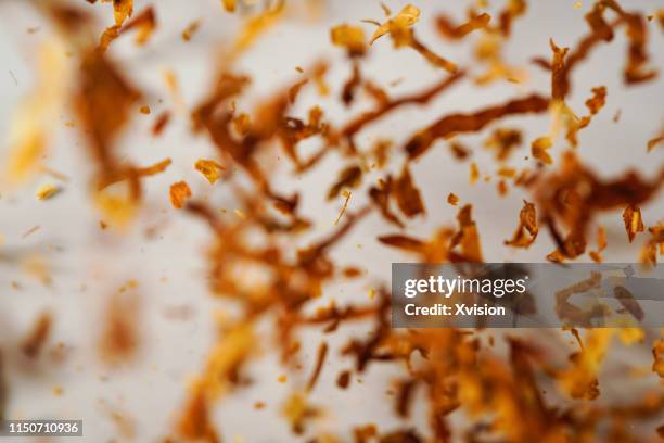 tobacco leaf with white background in slow motion - tobacco product stockfoto's en -beelden