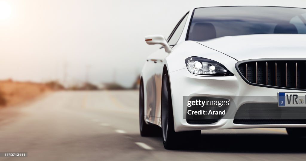 Car driving on a road