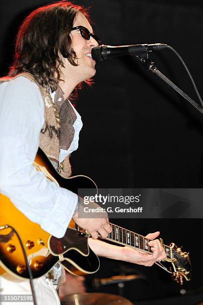 Recording artist Elvis Perkins performs in concert at the Bowery Ballroom on March 25, 2009 in New York City.