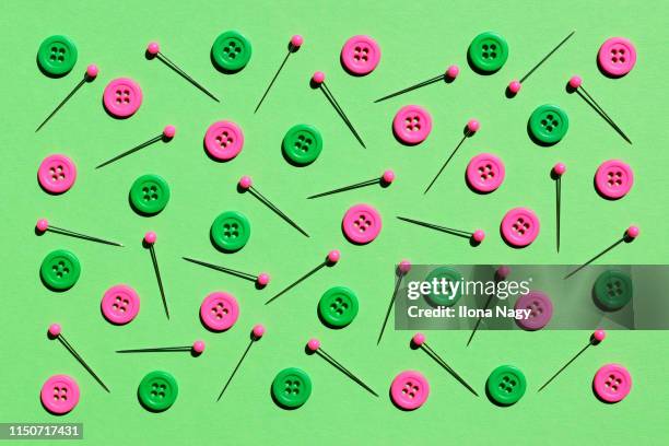 colorful buttons and straight pins - hungarian embroidery stock pictures, royalty-free photos & images