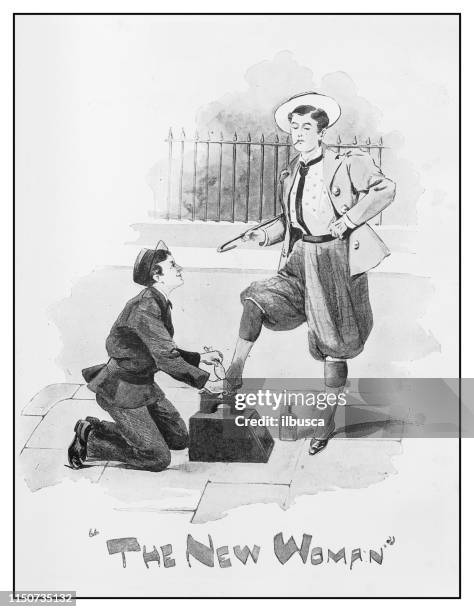 antique illustration: shoeshiner - shoeshiner stock illustrations