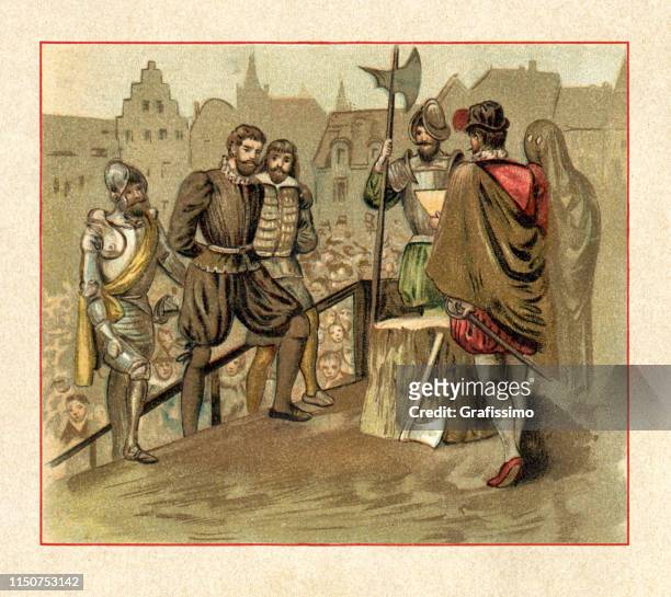 illustrations, cliparts, dessins animés et icônes de exécution d’egmont et hoorn 1568 bruxelles belgique - inquisition espagnole