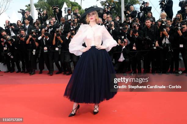 Elle Fanning attends the screening of "Once Upon A Time In Hollywood" during the 72nd annual Cannes Film Festival on May 21, 2019 in Cannes, France.