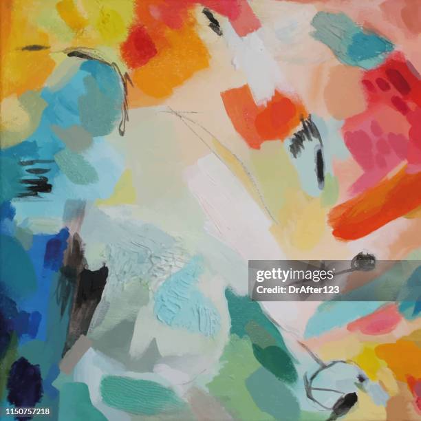 abstract acrylic painting awareness - abstract painting stock illustrations