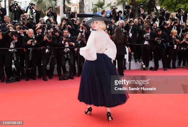 Elle Fanning attends the screening of "Once Upon A Time In Hollywood" during the 72nd annual Cannes Film Festival on May 21, 2019 in Cannes, France.