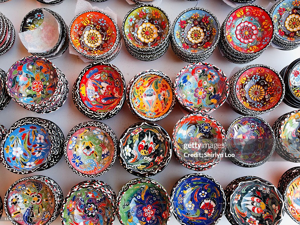 Colourful Greek ceramic bowls