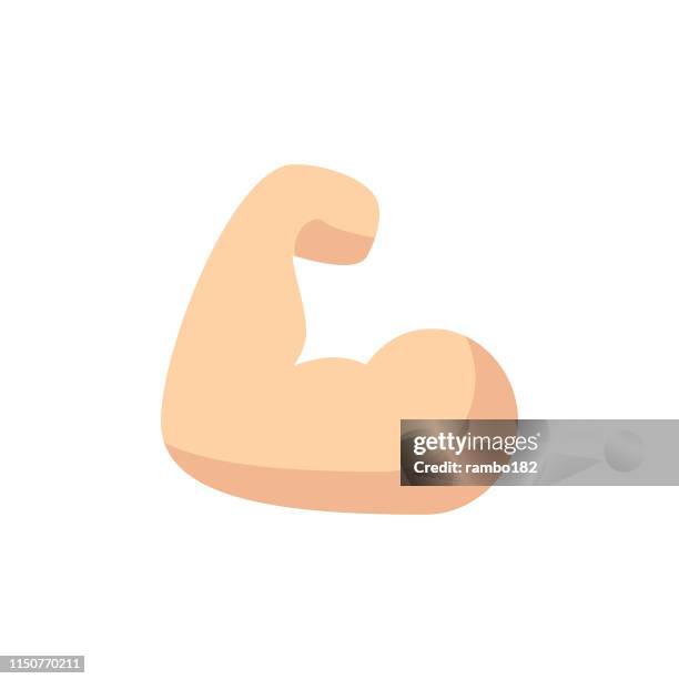 ilustrações de stock, clip art, desenhos animados e ícones de biceps, muscles flat icon. pixel perfect. for mobile and web. - músculo