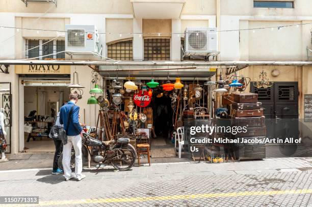 Israel, Tel Aviv-Yafo - 24 April 2019: Shop in Shuk hapishpeshim flea market