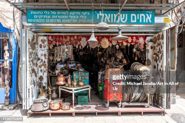 Israel, Tel Aviv-Yafo - 24 April 2019: Shop in Shuk hapishpeshim flea market