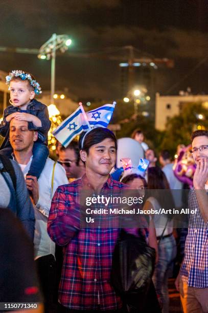 Israel, Tel Aviv-Yafo - 08 May 2019: Yom haatzmaout 2019 - Israel's independence day 71 - celebration on Kikar Rabin