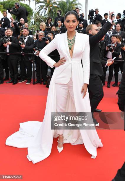 Sonam Kapoor attends the screening of "Once Upon A Time In Hollywood" during the 72nd annual Cannes Film Festival on May 21, 2019 in Cannes, France.