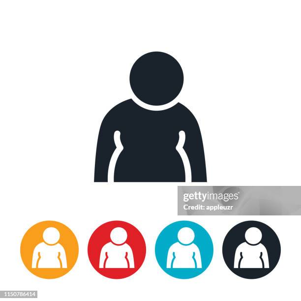 obese person icon - low self esteem stock illustrations