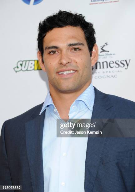 Player Mark Sanchez attends NY Giants Justin Tuck's 3rd Annual Celebrity Billiards Tournament at Slate on June 2, 2011 in New York City.