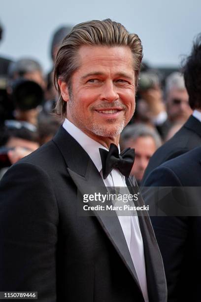 Actor Brad Pitt attends the screening of "Once Upon A Time In Hollywood" during the 72nd annual Cannes Film Festival on May 21, 2019 in Cannes,...