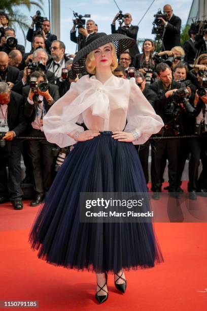 Actress Elle Fanning attends the screening of "Once Upon A Time In Hollywood" during the 72nd annual Cannes Film Festival on May 21, 2019 in Cannes,...