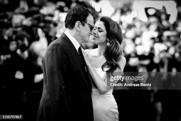 Quentin Tarantino and his wife Israeli singer Daniella Tarantino attend the screening of "Once Upon A Time In Hollywood" during the 72nd annual...