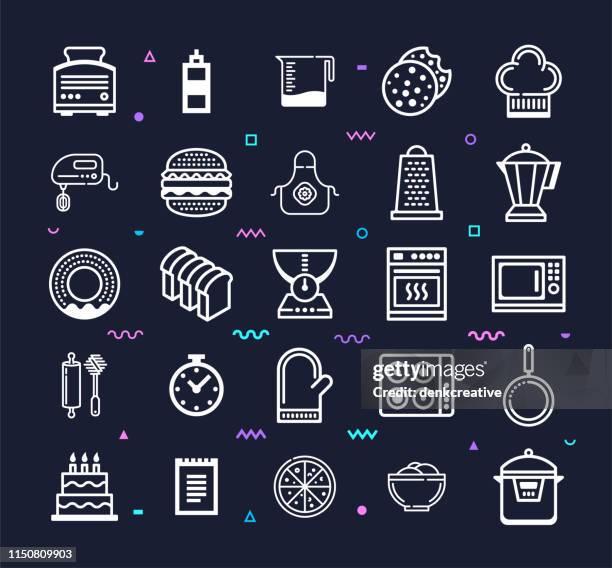 patisserie pastry & bakery arts line style vector icon set - assorted chocolates stock illustrations