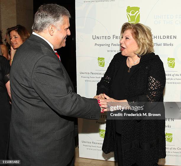 Honorees Phil Kent and Wallis Annenberg attend the United Friends of the Children's Annual Brass Ring Awards Dinner at the Beverly Hilton Hotel on...