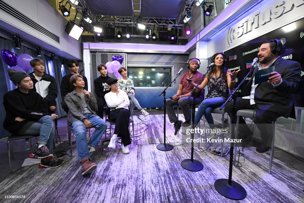 BTS Visits "The Morning Mash Up" On SiriusXM Hits 1 Channel At The SiriusXM Studios In New York City