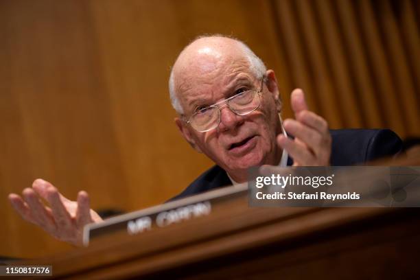 Sen. Ben Cardin questions Kelly Craft, President Trump's nominee to be Representative to the United Nations, at her nomination hearing before the...