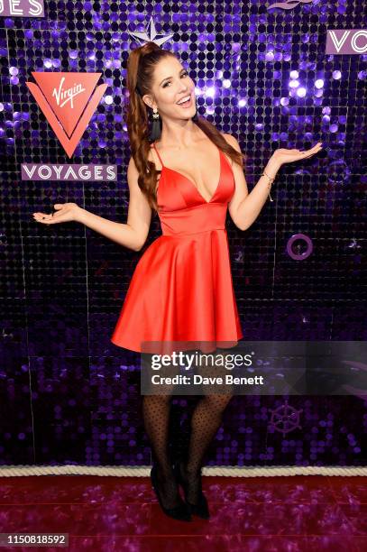 Amanda Cerny attends Scarlet Night in London as Virgin Voyages previews the signature onboard event in the UK ahead of official launch in 2020, on...