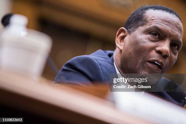 Former NFL player Burgess Owens testifies during a hearing on slavery reparations held by the House Judiciary Subcommittee on the Constitution, Civil...