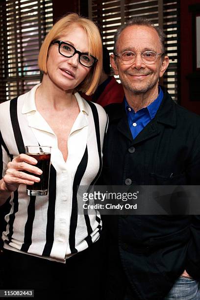 Actors Ellen Barkin and Joel Grey attend Broadway's "The Normal Heart" cast caricature unveiling at Sardi's on June 2, 2011 in New York City.