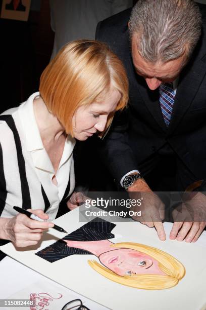 Actress Ellen Barkin attends Broadway's "The Normal Heart" cast caricature unveiling at Sardi's on June 2, 2011 in New York City.
