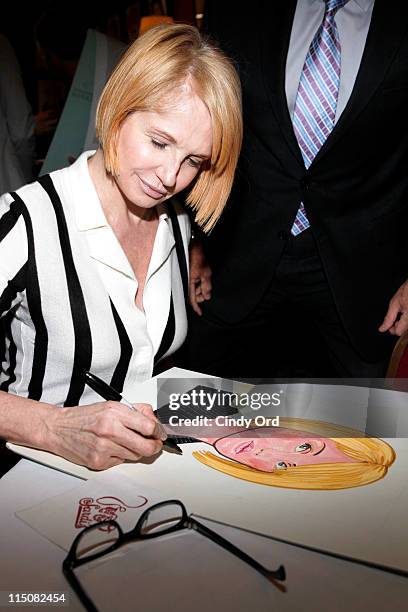 Actress Ellen Barkin attends Broadway's "The Normal Heart" cast caricature unveiling at Sardi's on June 2, 2011 in New York City.