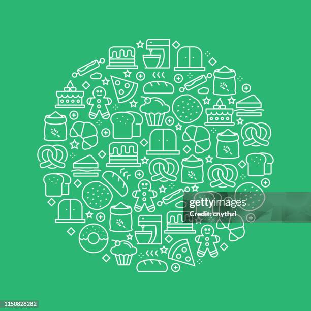 bakery related pattern design - breakfast background stock illustrations