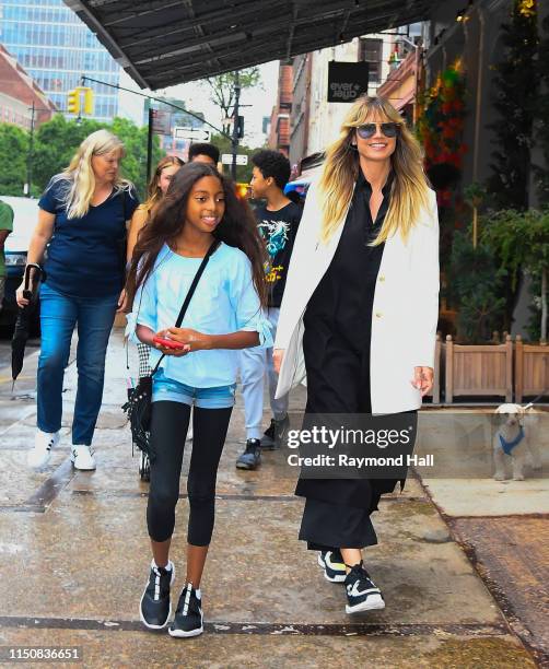 Heidi Klum, Johan Samuel, Helene Klum, Henry Samuel, Lou Sulola Samuel are seen on June 19, 2019 in New York City.