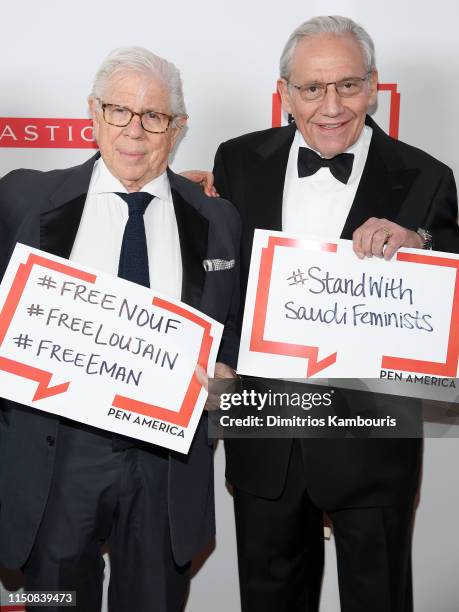 Carl Bernstein and Bob Woodward attend the 2019 PEN America Literary Gala at American Museum of Natural History on May 21, 2019 in New York City.