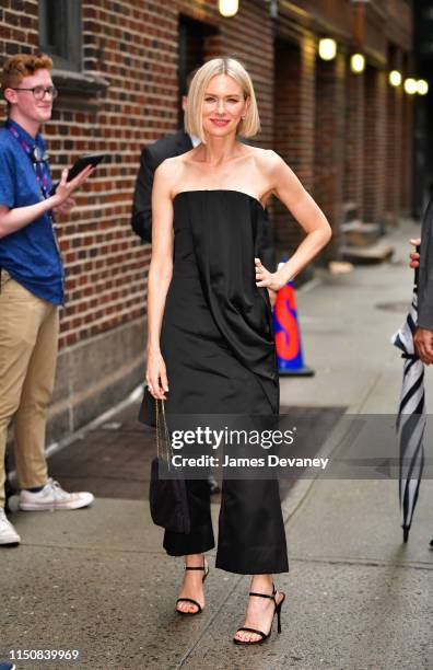 Naomi Watts arrives to "The Late Show with Stephen Colbert" at the Ed Sullivan Theater on June 19, 2019 in New York City.