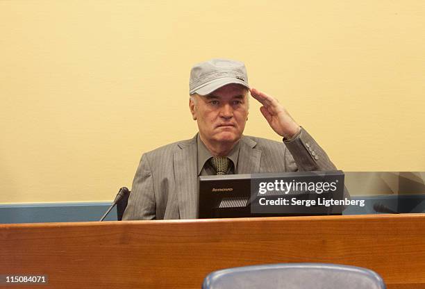 Ratko Mladic makes his first appearance at the International Criminal Tribunal on June 3, 2011 in The Hague, Netherlands. Ex-Bosnian Serb army leader...