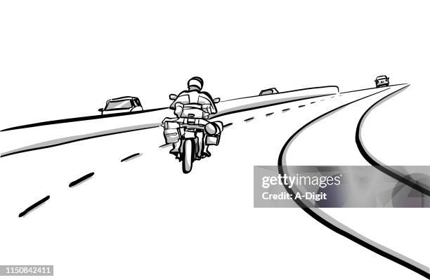 motorcycle trip - motorcycle stock illustrations