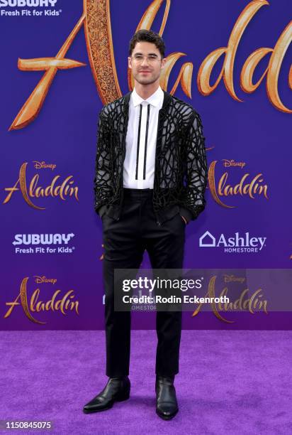 Darren Criss attends the premiere of Disney's "Aladdin" at El Capitan Theatre on May 21, 2019 in Los Angeles, California.