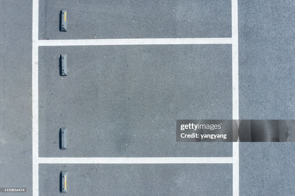 Top view of parking lot