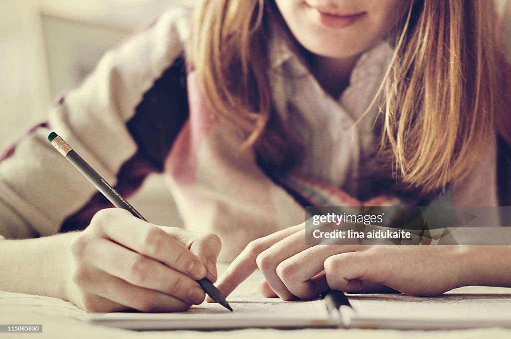 Studying girl