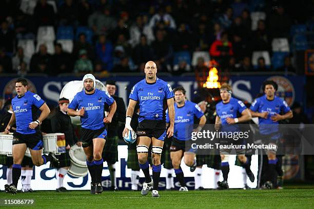 Nathan Sharpe of the Force looks on during the round 16 Super Rugby match between the Highlanders and the Force at Carisbrook on June 3, 2011 in...