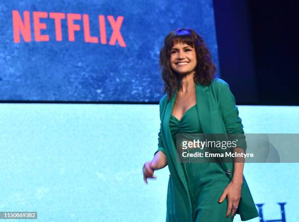 Carla Gugino onstage at the Netflix FYSEE Event for "Haunting of Hill House" at Raleigh Studios on May 21, 2019 in Los Angeles, California.