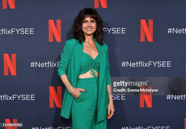 Carla Gugino attends the Netflix FYSEE Event for "Haunting of Hill House" at Raleigh Studios on May 21, 2019 in Los Angeles, California.
