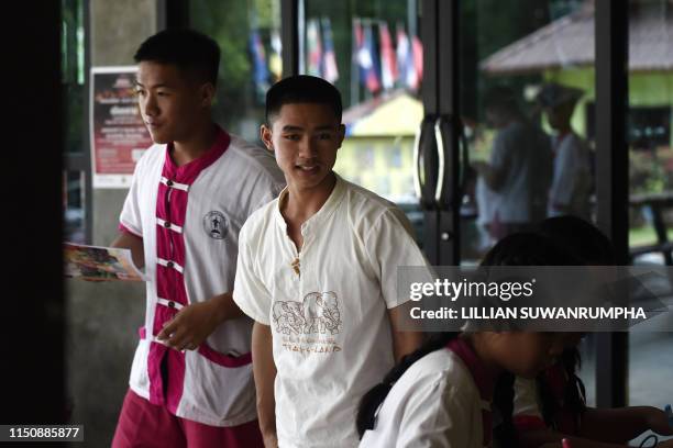 This picture taken on June 14, 2019 shows "Wild Boars" footballer Adul Sam-on , who was trapped with his teammates and coach in the Tham Luang cave...