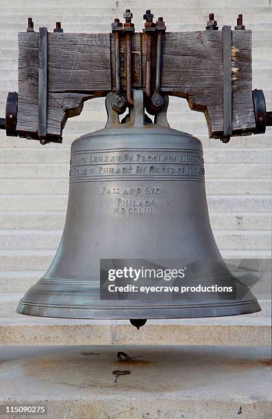 bronze bell scene - liberty bell stock pictures, royalty-free photos & images