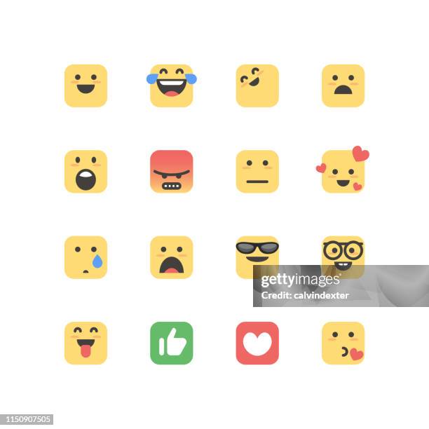 emoticons flat color cube shape - sweating face stock illustrations