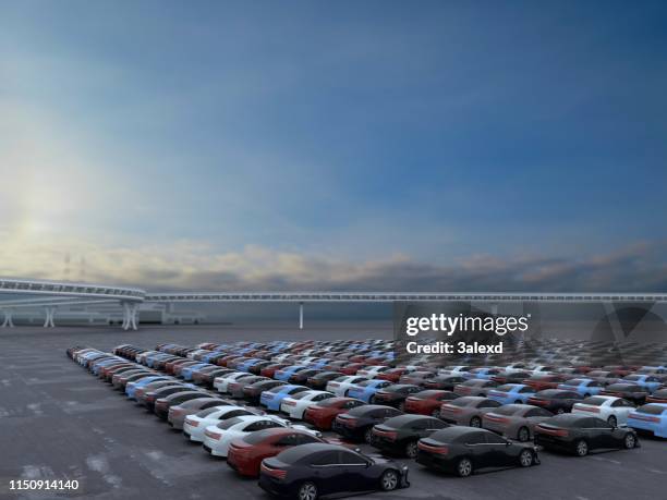neue autos - car fleet stock-fotos und bilder